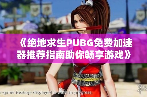 《绝地求生PUBG免费加速器推荐指南助你畅享游戏》