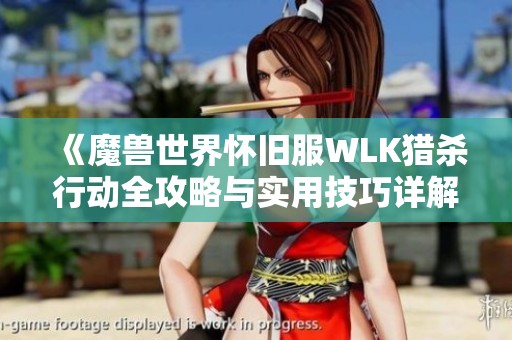 《魔兽世界怀旧服WLK猎杀行动全攻略与实用技巧详解》