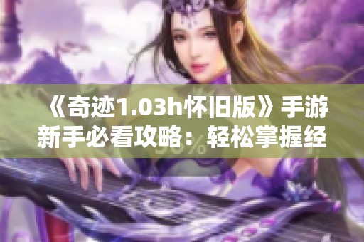 《奇迹1.03h怀旧版》手游新手必看攻略：轻松掌握经典回忆技巧