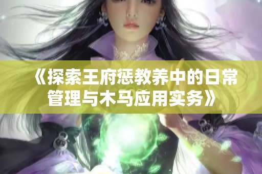 《探索王府惩教养中的日常管理与木马应用实务》