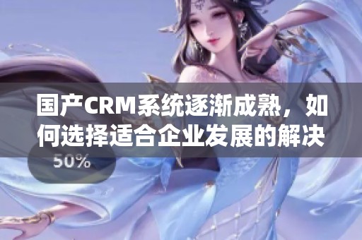 国产CRM系统逐渐成熟，如何选择适合企业发展的解决方案