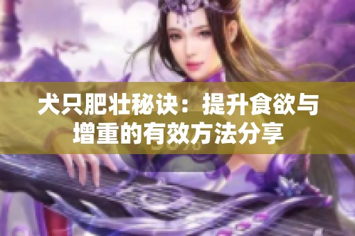 犬只肥壮秘诀：提升食欲与增重的有效方法分享