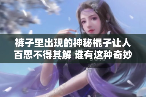 裤子里出现的神秘棍子让人百思不得其解 谁有这种奇妙经历请分享一下
