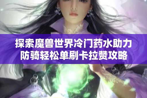 探索魔兽世界冷门药水助力防骑轻松单刷卡拉赞攻略