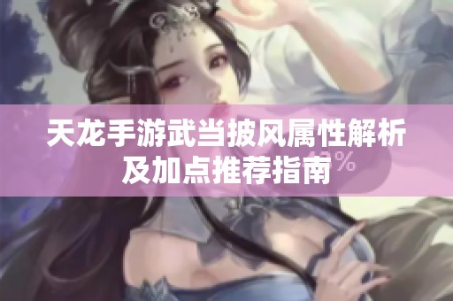 天龙手游武当披风属性解析及加点推荐指南