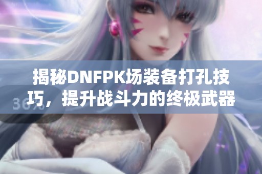 揭秘DNFPK场装备打孔技巧，提升战斗力的终极武器选择