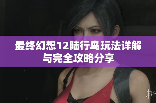最终幻想12陆行鸟玩法详解与完全攻略分享