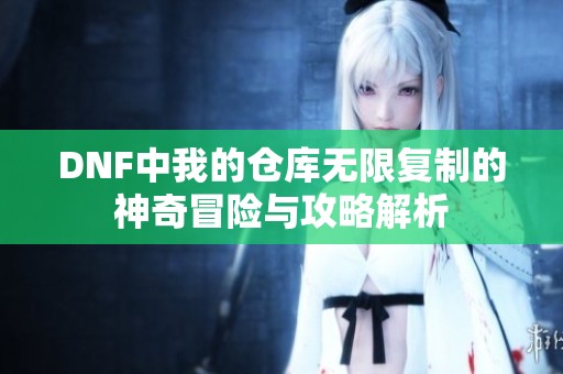 DNF中我的仓库无限复制的神奇冒险与攻略解析
