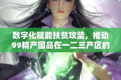 数字化赋能扶贫攻坚，推动99精产国品在一二三产区的发展