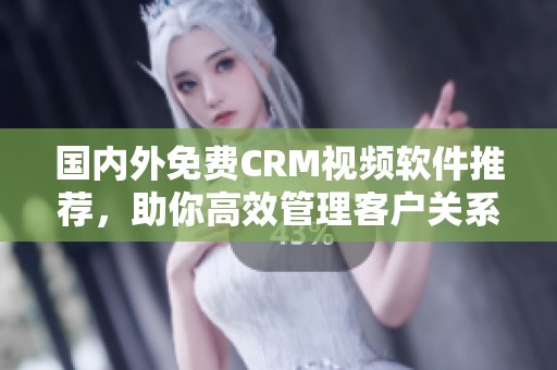国内外免费CRM视频软件推荐，助你高效管理客户关系
