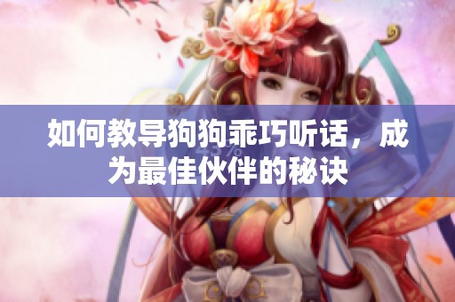 如何教导狗狗乖巧听话，成为最佳伙伴的秘诀