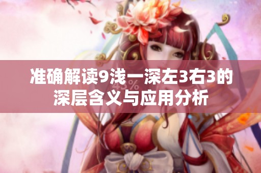 准确解读9浅一深左3右3的深层含义与应用分析