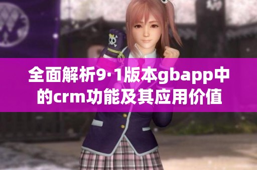 全面解析9·1版本gbapp中的crm功能及其应用价值