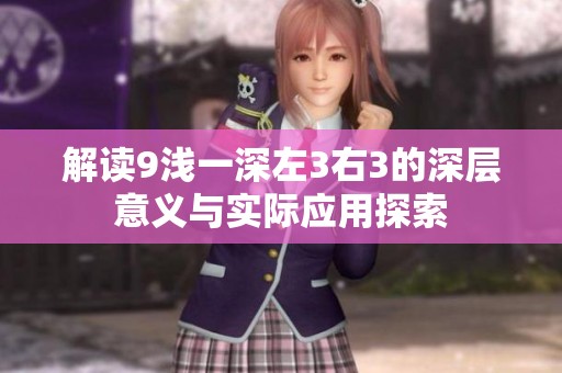 解读9浅一深左3右3的深层意义与实际应用探索