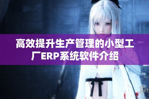 高效提升生产管理的小型工厂ERP系统软件介绍
