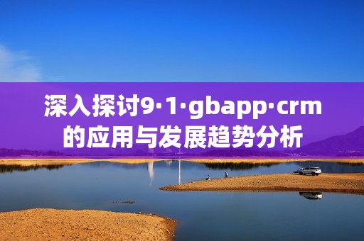 深入探讨9·1·gbapp·crm的应用与发展趋势分析