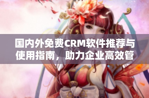 国内外免费CRM软件推荐与使用指南，助力企业高效管理客户关系