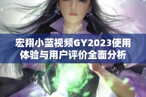 宏翔小蓝视频GY2023使用体验与用户评价全面分析