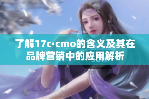 了解17c·cmo的含义及其在品牌营销中的应用解析