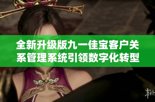 全新升级版九一佳宝客户关系管理系统引领数字化转型之路