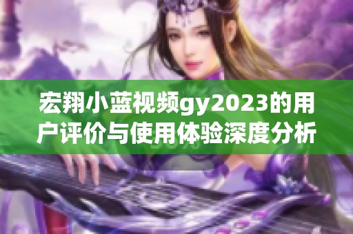 宏翔小蓝视频gy2023的用户评价与使用体验深度分析