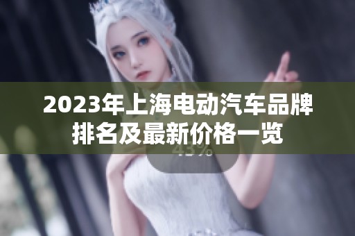 2023年上海电动汽车品牌排名及最新价格一览