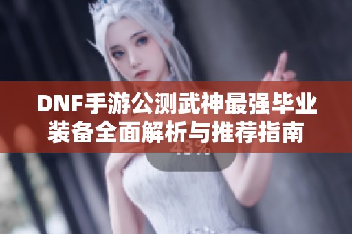 DNF手游公测武神最强毕业装备全面解析与推荐指南