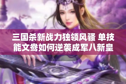 三国杀新战力独领风骚 单技能文鸯如何逆袭成军八新皇