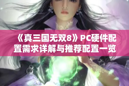 《真三国无双8》PC硬件配置需求详解与推荐配置一览