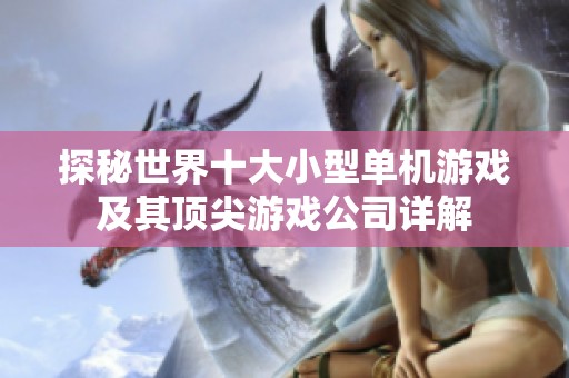 探秘世界十大小型单机游戏及其顶尖游戏公司详解